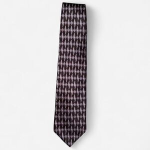 Purple and Black Vintage Geometric Neck Tie